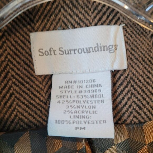 Soft Surroundings Herringbone Blazer W/ Gold Trim size PM - Picture 7 of 7